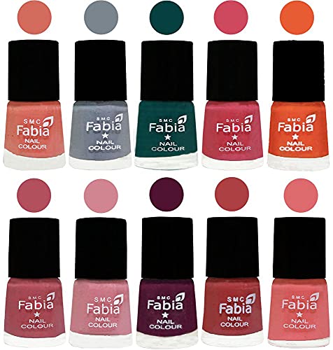 Image of ALL IN ONE (PACK OF 10), Long Lasting Glossy Nail Polish, 6 ml Each, All Vibrant Colours,02039