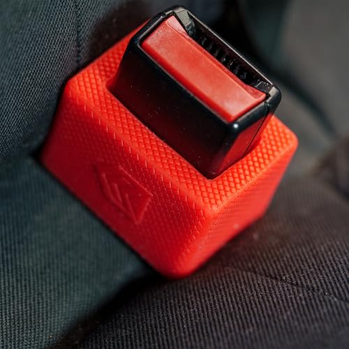 Auto Gurtschloss Halterung, 2 Stück, in Rot, Sicherheitsgurt Halter für einfaches Anschnallen, Gurthalterung für Kinder bis Senioren, Anschnallhilfe Autogurt, Gurtschlosshalter Abschnallschutz