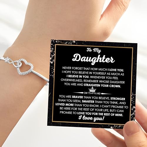 To My Beautiful Daughter Star Heart Bracelet – Adjustable Bracelet With Inspirational Message, Great Gift For Teen Adult Daughter, Elegant Keepsake For Any Birthday, Christmas, Graduation3