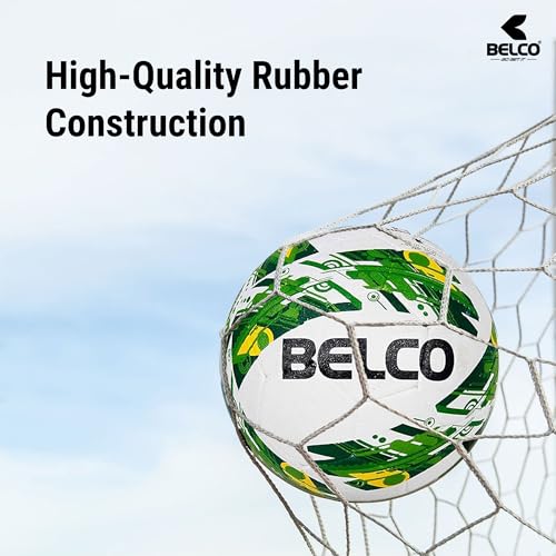 Belco Sports Cyclone Rubber Moulded Football Size 5 (Green) 2 512KAGTCQsL