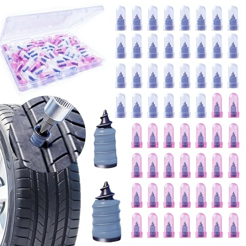 Hoapavi 60 PCS Tire Repair Rubber Nails Kit Screw-in Tire Plugs for Tubeless Tisres