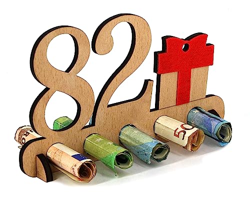 Giftota Regalo de Madera para 82 Cumpleaños - Libro de Visitas de Letrero de Madera de 82 Años para Hombres y Mujeres - Regalo de Dinero de Madera - Decoración de Madera para Amigos y Familiares