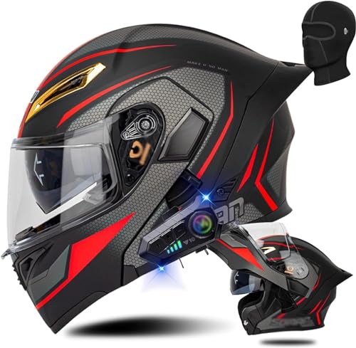 ZHTBATE Casco Integrato Apribile con Interfono Casco Moto Modulare Omologati
