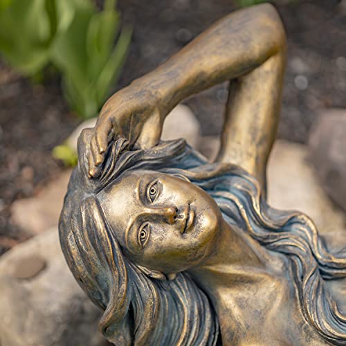 Estatua de sirena de cemento con base de magnesio para uso interior y exterior miniatura 7