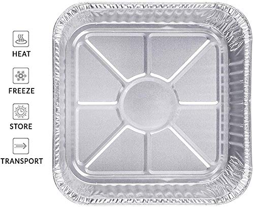 (10 Count) 8" Square Disposable Aluminum Cake Pans - Foil Pans Perfect For Baking Cakes, Roasting, Homemade Breads | 8 X 8 X 2 In #TOP3