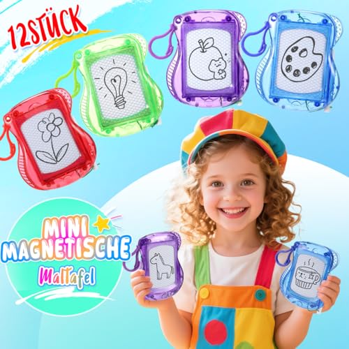 Mitgebsel Kindergeburtstag 4 5 6 7 8 9 Jahre, 12 Stück Mini Maltafel Zaubertafel Give Aways Kindergeburtstag Gastgeschenke Kleine Geschenke für Kinder Ostern Geschenke Mädchen Jungen 3-12 Jahre