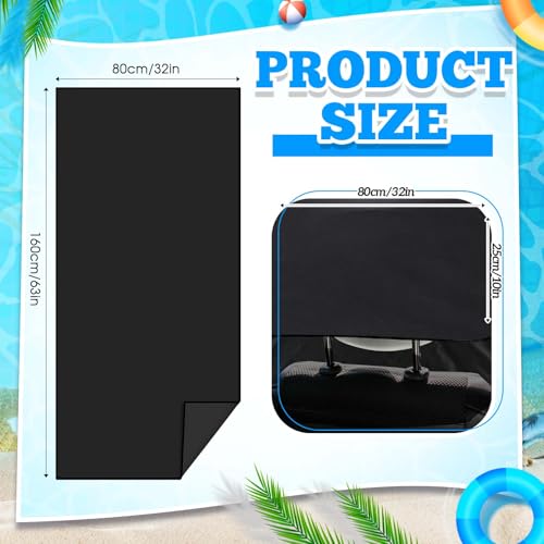 Image of Hahafelt 2 Pack Car Seat Towel Cover with Storage Bag, Black,Gray