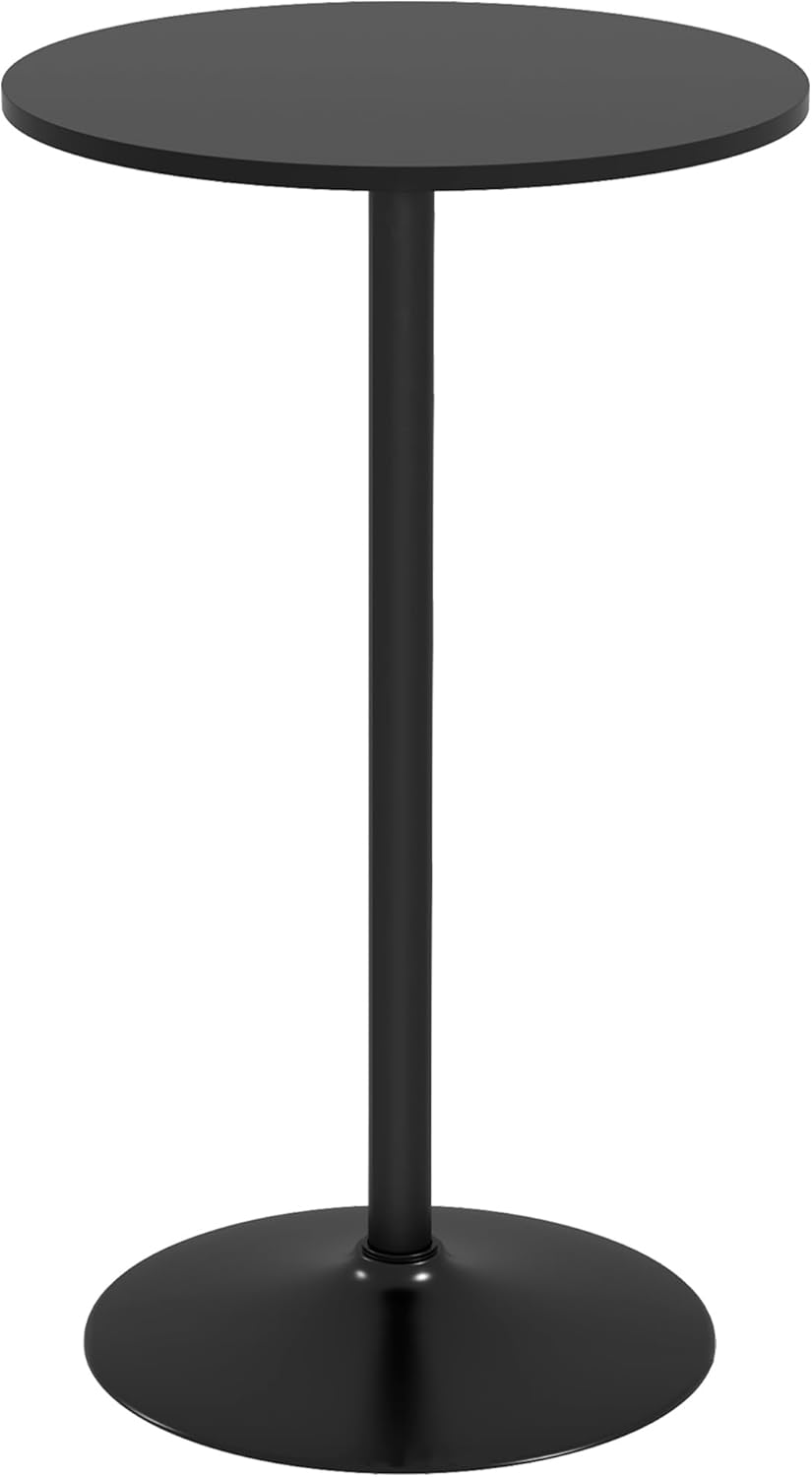 Round Bar Table, High Kitchen Table with Painted Top and Steel