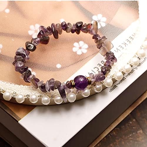 MILAKOO Chip Stone Beads for Bracelets Women Natural Crystal Healing Reiki 7Chakra Yoga Anxiety Cuff