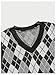 BEAUDRM Men's Plaid Geometric Sleeveless Knitted Sweater V Neck Crochet Pullover Sweater Vest Black and White Small