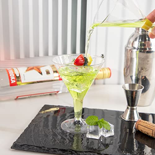 Liacere 24 Pack Clear Plastic Martini Glasses - 6.25Oz Disposable Cocktail Glasses - Plastic Margarita Glasses Perfect For Wedding & Party #TOP1