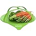 iCooker Vegetable Steamer [Heat Resistant] - Premium Quality Silicone Steamer Microwave Basket For Healthy Cooking - Best Steaming Bowl Pot With Locking Handles (Green)