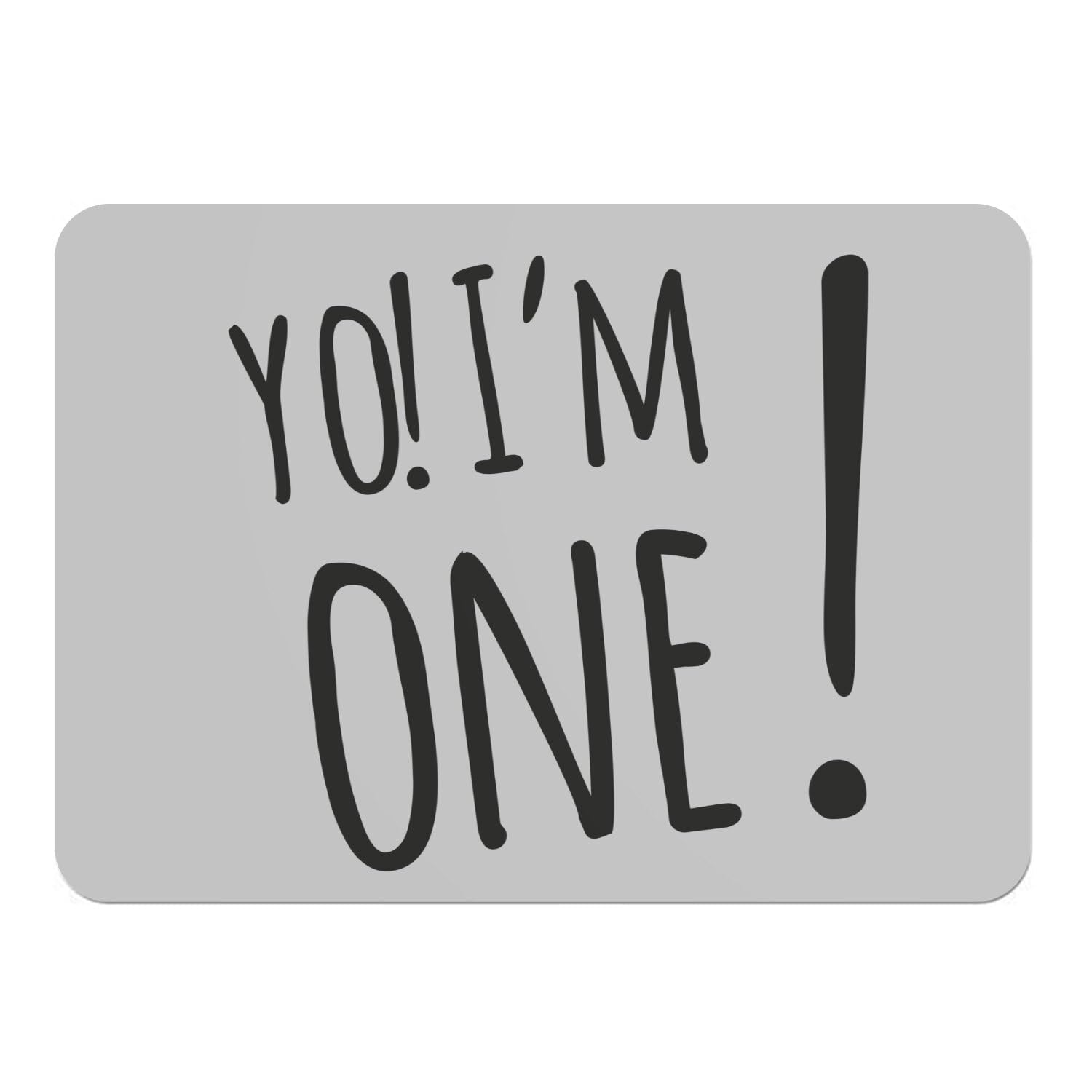 Sets de table Yo! I'm One en liège gris, le cadeau idéal pour premier anniversaire