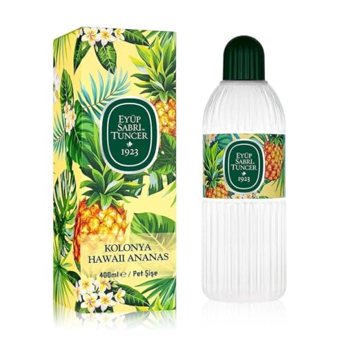 EYÜP SABRİ TUNCER Hawaiianische Ananas Eau de Cologne 400ml PET-Flasche + 100 Stück Erfrischungstücher – Perfekt für Män