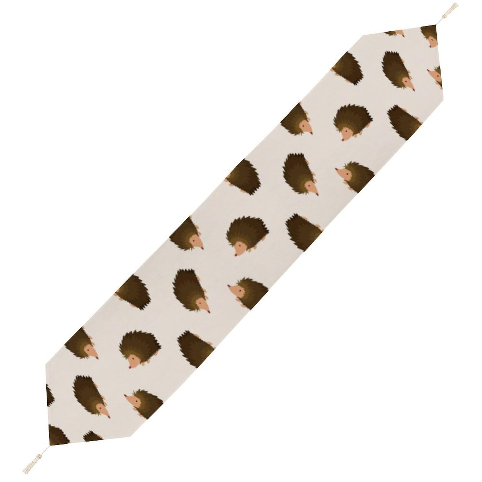 JZemdybill 229*33cm Table Runner with Tassel, Cute Hedgehog Table Runner, Table Decoration for Kitchen, Party, Restaurant