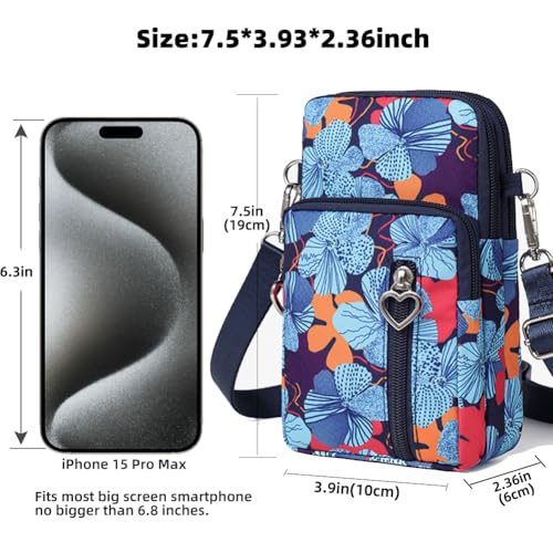 Image of JANKS Small Crossbody Bag for Women - Mini Phone Purses with Crossbody Strap and Wallet - Nylon Arm Bag