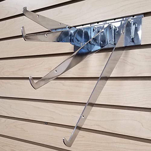 Store Fixtures Direct A-SW12KBA-25 Chrome Adjustable Angle Slatwall Shelf Bracket 12 Inch D thumb #3