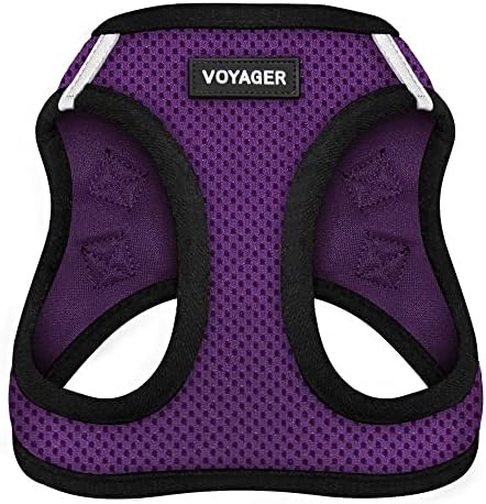 Voyager Step-in Air Dog Harness - All Weather Mesh Step in Vest Harness for Small and Medium Dogs by Best Pet Supplies - Purple Base, XL