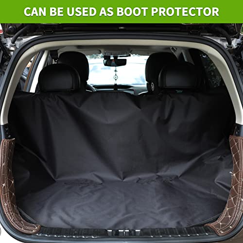 PETTOM Hundedecke Auto Rückbank, Sitzabdeckung Auto Hund mit Hundegurt Wasserdicht, Autoschondecke für Haustier Kofferraum Kratzschutz 142x119cm