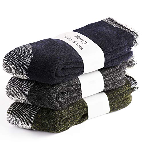 Mens Merino Wool Thermal Socks - Soft Warm Fuzzy Winter Heavy Cushion Hiking Socks (Multi1-Super Thick 3Pack) #TOP1