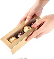 Vista 2 de 20 cajas de trufas, cajas de chocolate, cajas de dulces empaquetadas con bandeja de plástico de 4 piezas