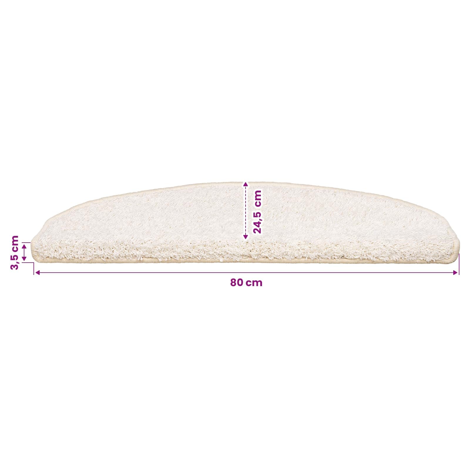 Samoprzylepne ochraniacze na schody, 15 sztuk, białe, 80 x 24,5 x 3,5 cm, w 100% z weluru PP, antypoślizgowe maty schodowe do wnętrz, tłumiący hałas dywan na schody