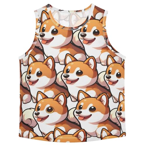 susiyo Cute Shiba Inu Dog Boys Sleeveless Tank Top Girls Athletic T Shirt