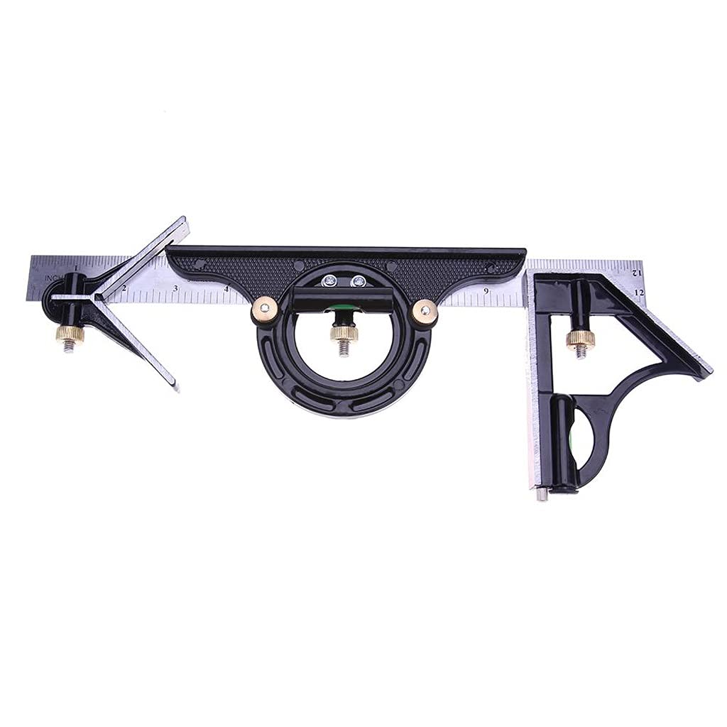 3pcs 300mm / 12 "MEDICIÓN 3 IN1 Regla Ajustable Multi Combinación Multi Angle Finder Protractor Spirit Level Tool de medición