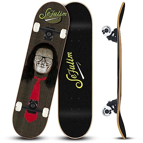 Sefulim 31 x 8 Pollice Completo Skateboard 7 Strati Acero