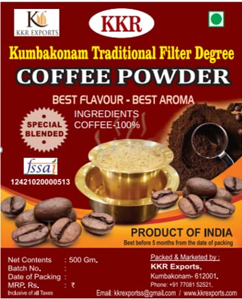 KKR’S Kumbakonam -Traditional Filter Degree Coffee Powder 100% Pure (without Chicory) (250 Gm)