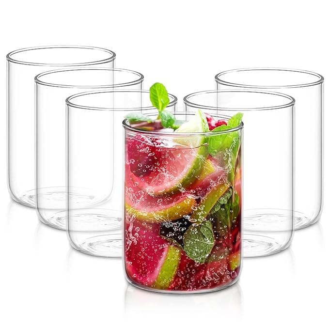 Image of Premium 300 ML Water & Juice Drinking Glasses Set of 6 Vintage Glassware Set for Juice, Cocktail, Mocktail,Whisky All Beverages Everyday Uses for Gift (6, MT-11)
