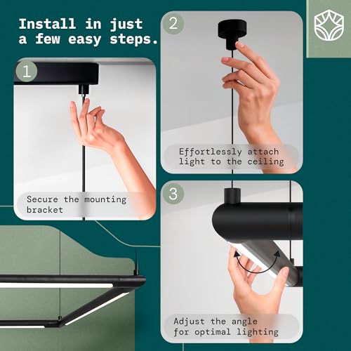 Solvita Pool Table Light –Premium LED Billiard Light, Flicker-Free, Dimmable, Adjustable Height & 360° Rotatable Design – Bright White 3000K (Rectangle 49.6 x 25 inch)
