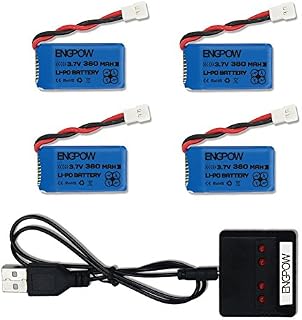 3.7V 380mah Lipo Battery with X4 Battery Charger for Controller of Drone HS230