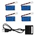 3.7V 380mah Lipo Battery with X4 Battery Charger for Controller of Drone HS230 GBlife Bounce Car TOZO Q2020 X4 H107C H107L H107D H107P H108 Holy Stone HS170G HS170 HS170C Protocol Dronium One