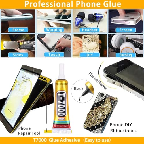 Image of SP Electron T 7000 50ml Black Mobile Display Glue, Multipurpose Fabric Glue, Screen Repair, Jewelry, Shoes, Art & Crafts