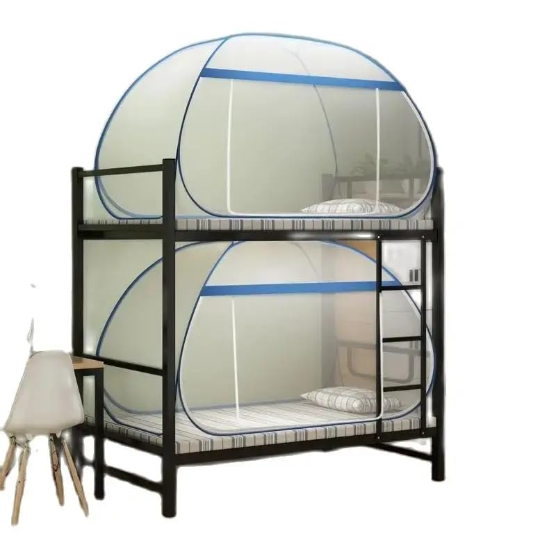 Zanzariera pieghevole rettangolare per letto singolo da 0,9 x 1,9 m, per letto singolo, per dormitori, letti a castello, zanzariera, rettangolare, con fondo pieno