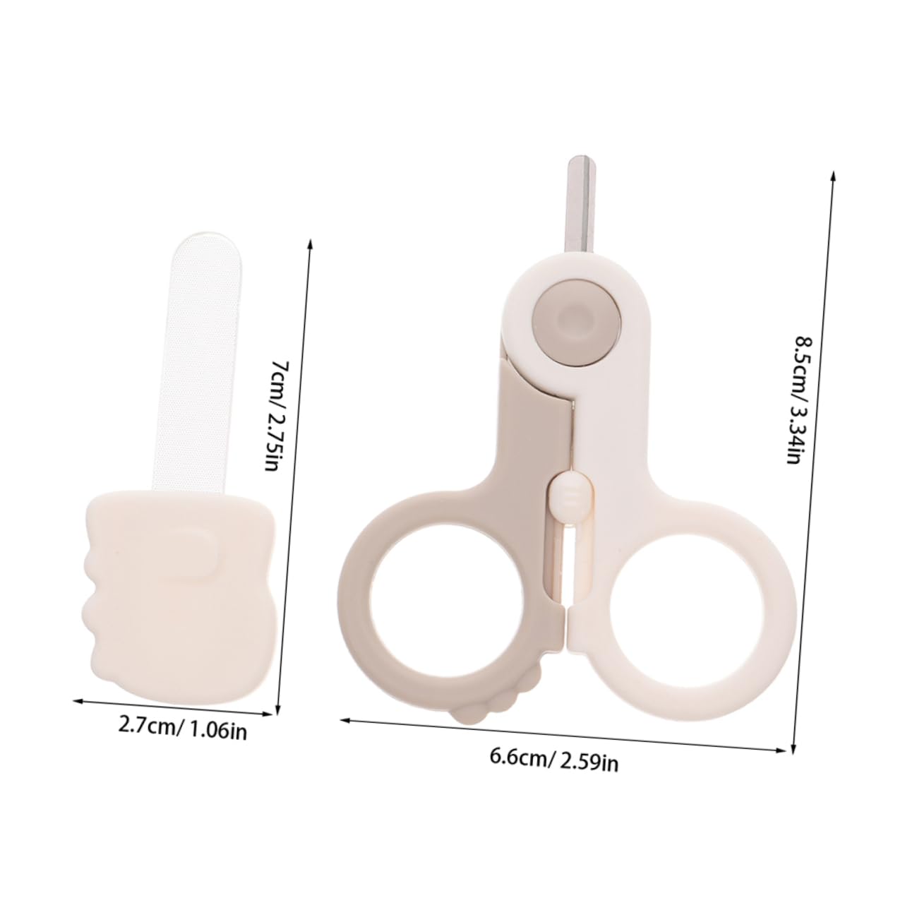 Totority 2-in-1 Baby Nail Trimmer Set Baby Nail Scissors File Newborn Toddler Grooming Kit Pinch- Design Compact for Travel
