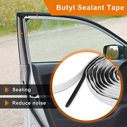 Image of Coitak Butyl Sealant Putty Tape, Diameter 3 /8 inch x 13 Feet Extra Thick Rubber Sealant for Leak Proof RV Repair Window Glass Boat Sealing Patching (Pack of 2)