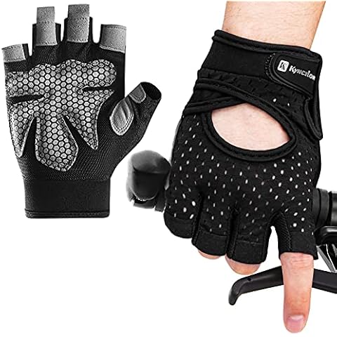 ANGGO Cycling Gloves, Fingerless Cycling Gloves Sports Bike Gloves Half Finger Mountain Road Bike MTB Bicycle Gloves Anti-slip Shock-absorbing Breathable Biking Gloves Gym Gloves for Men/Women (M) Cover