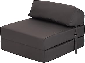 Ready Steady Bed Chaise Pliante Z-Fold Confortable | Canapé-lit Futon léger | Housse Souple et résistante à l'eau | Matelas Zbed de Conception Ergonomique (Gris foncé)