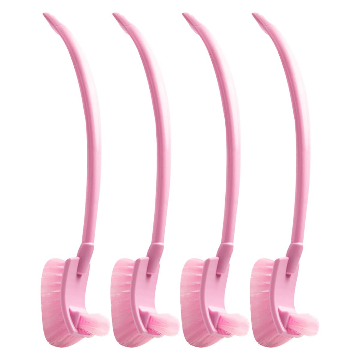 4pcs Long Handle Toilet Cleaning Brush Set, Pink Multifunctional Wc Brush for Bathroom, Floor, and Corner Cleaning Tools for Home and Hotel Use Random Color