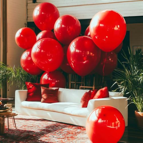 Image of 30 Pack Red Balloons 36 Inch Red Latex Party Large Balloon Bulk for Various Party Events Decorations