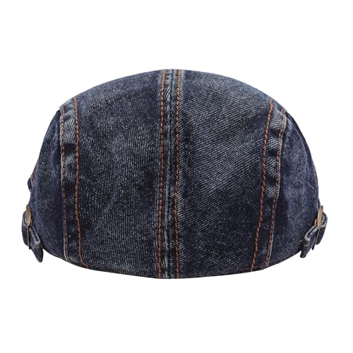 Image of ZLYC Men Cotton Flat Cap Summer Scally Ivy Gatsby Newsboy Beret Driver Cabbie Hunting Hat