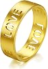 LONAGO Personalized Name Ring Custom Name Plate Stacking Ring Engrave Names Initial Ring for Women Men