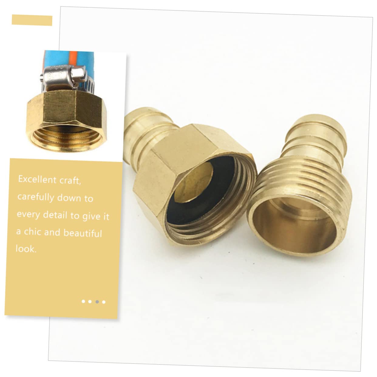 OSALADI 3 Sets Gartenschlauch-schnellverbinder 2er-Pack Messingverbinder Und Edelstahl-ringklemmen Zur Reparatur 2 Stück * 3