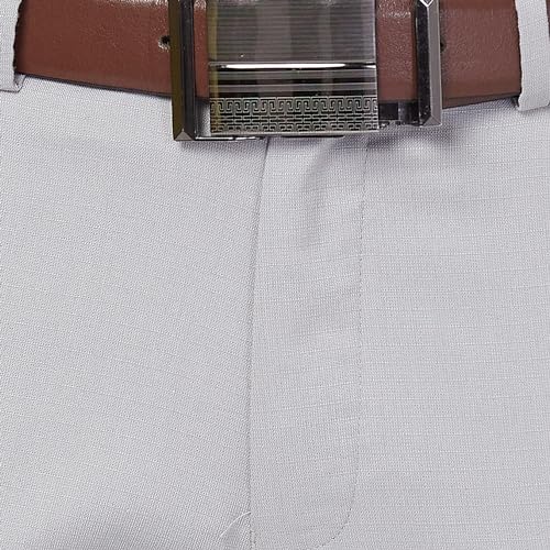 Image of Raymond Men's Slim Fit Checks Pattern Polyester Blend Pleated Formal Trouser