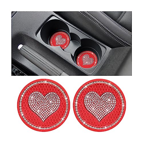 AICEL Heart Bling Car Coasters, 2 PCS Universal 2.75 Inch ...