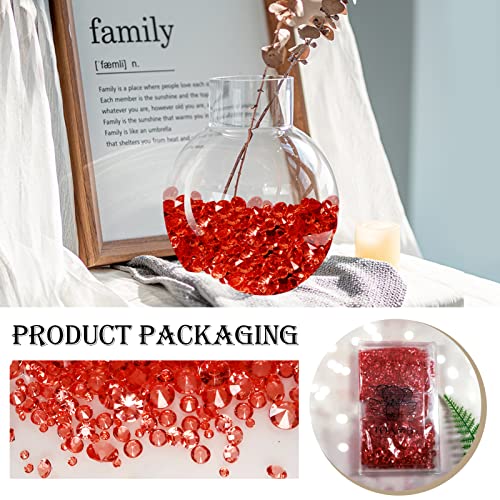TOAOB 5000 Pieces 3 mm Red Diamond Scattering Diamonds Crystals Decorative Wedding Stones Crystal Table Confetti Table Decoration - Image 4