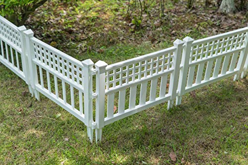 Gardenised QI003741.WL Garden Gate Patio Picket Fence Flower Bed Border White Vinyl Edging, 20.5 x 24 by Gardenised - Image 5