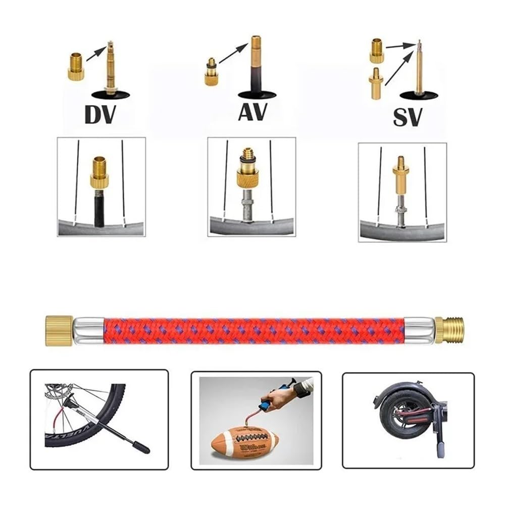 Zestaw adapterów do pompki rowerowej, igły i wężyka do powietrza – złącza pompki(21pcs)